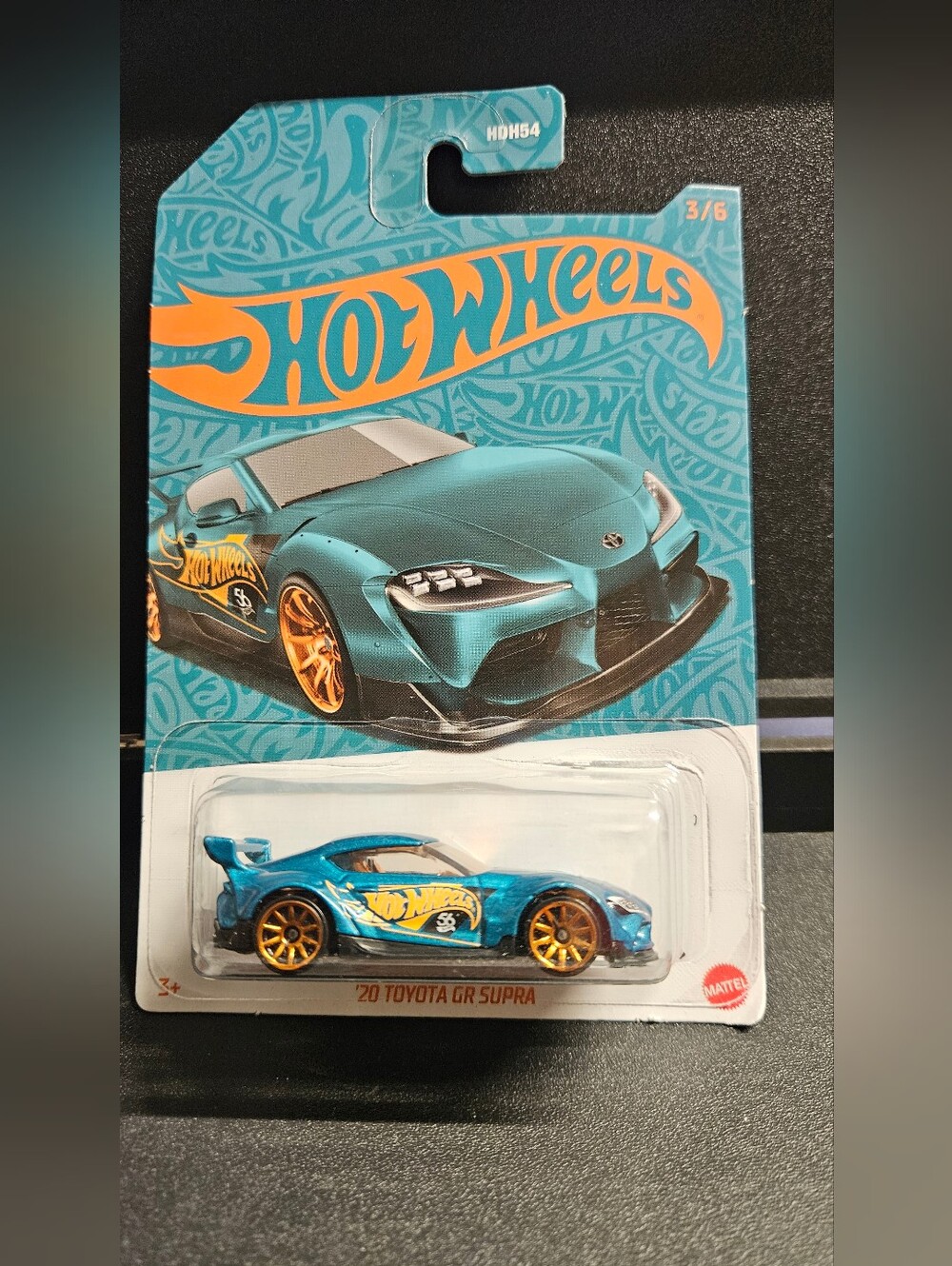 HW Metallic Blue 2020 Toyota  GR Supra  package slightly damaged in storage